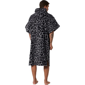 2023 Mystic Velour Changing Robe / Poncho 35018.22027 - Black / Leopard Print